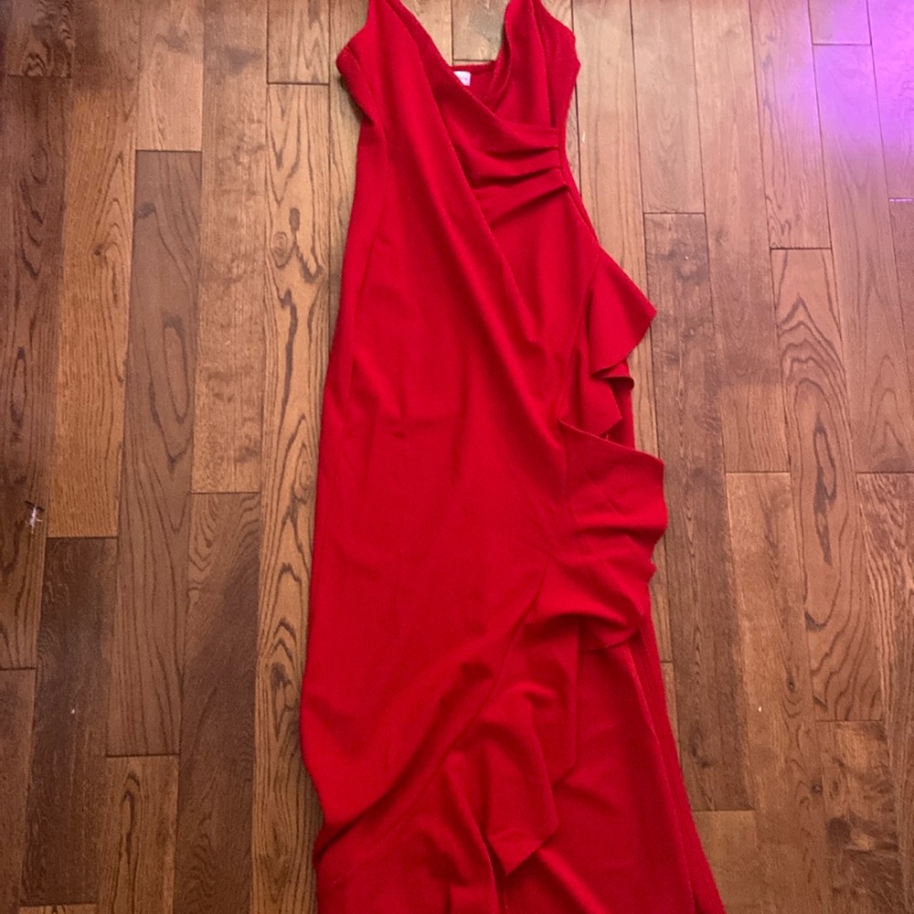 Maxi Red Dress with High Slit